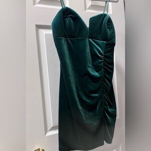 Emerald Sundae Deep Emerald Green Velvet Dress